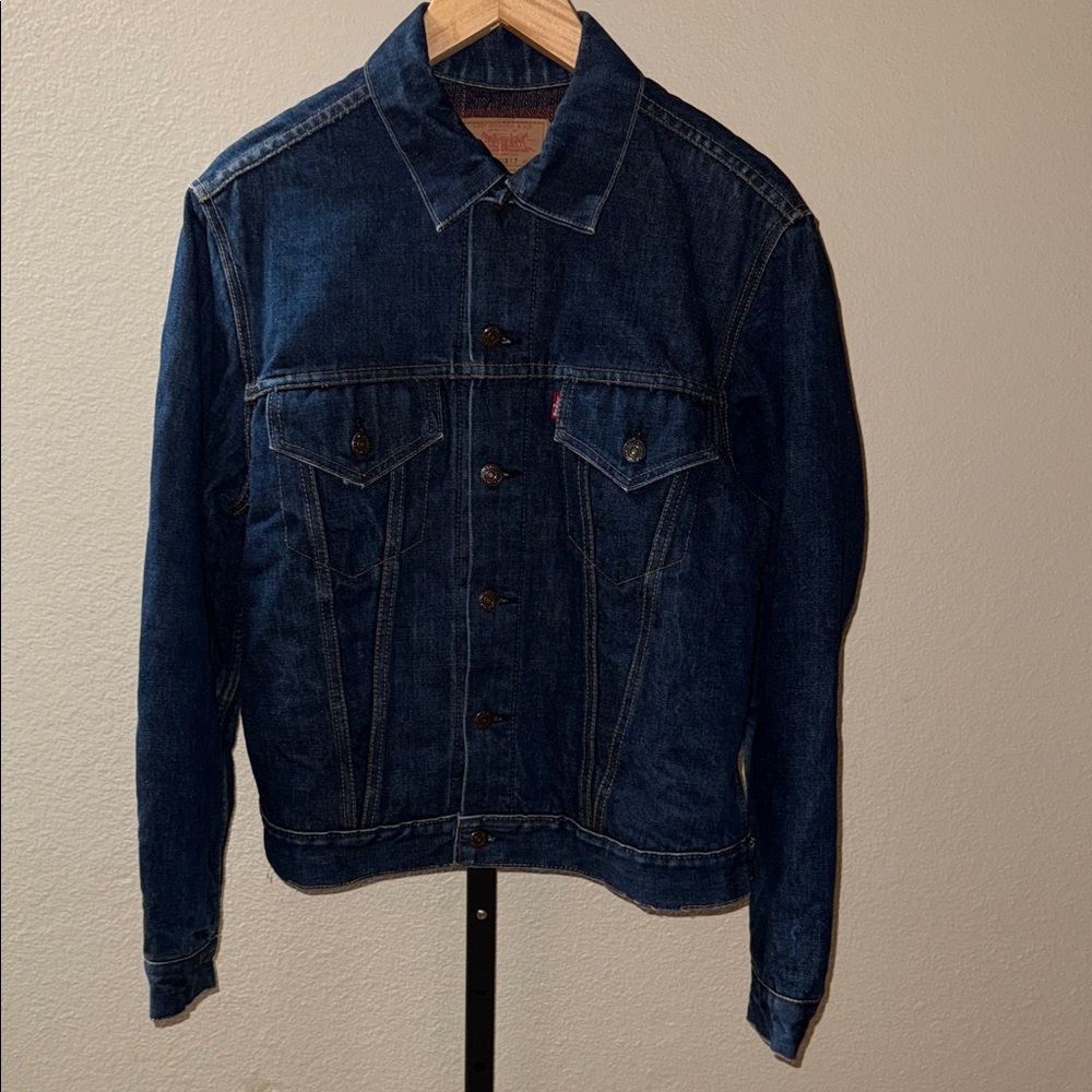 VTG Levi's 70505 Denim Trucker Jacket 60s Type 3 Troy Blanket Lined 526 Sz 42